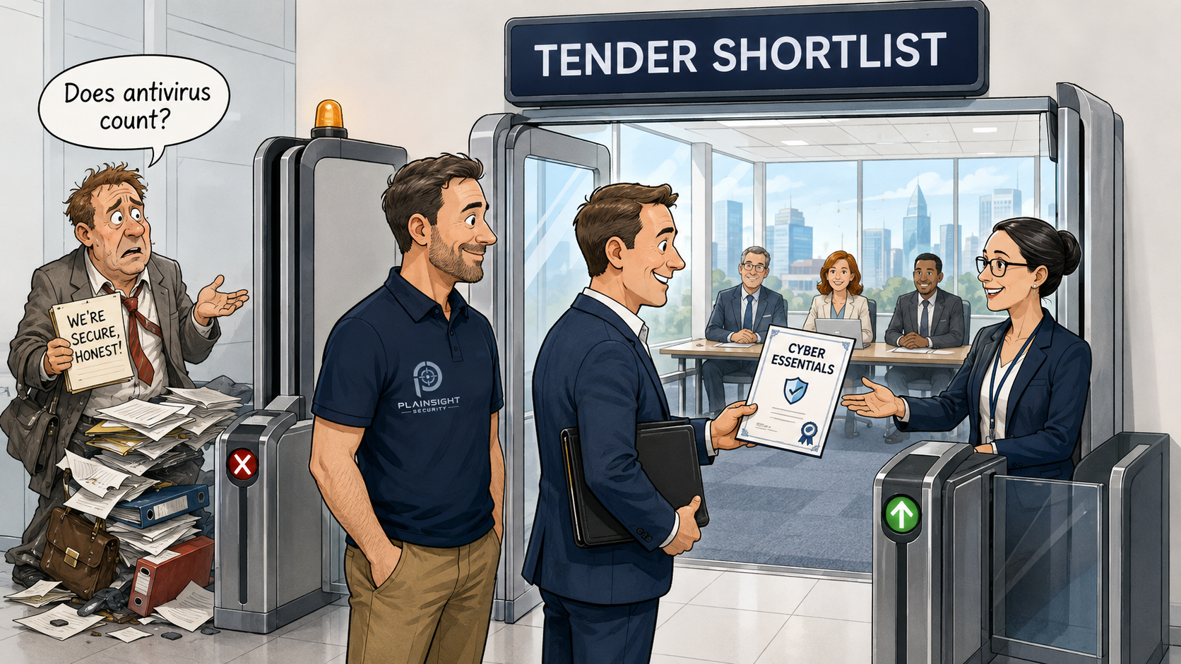 Cyber Essentials certified business progressing through a customer’s tender and supplier security checks.